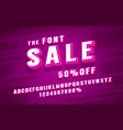 sale font set collection letters and numbers vector image