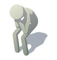 stick man crying icon isometric style vector image