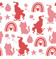 valentine day seamless pattern with gnomes vector image