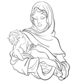madonna and child jesus coloring page vector image vector image