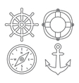 marine line icons vector image vector image