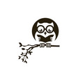 nerd owl with glasses reading a book vector image