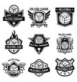 set of volleyball sport emblems design element vector image vector image