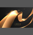 abstract golden waved shape on black background vector image vector image