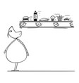 cartoon fat or overweight man waiting vector image