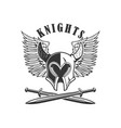 emblem template with medieval knight helmet vector image
