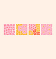 groovy abstract flower art set organic doodle vector image vector image