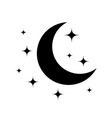 moon and star black icon of for night vector image