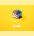 store isometric icon isolated on color background vector image vector image