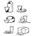 breakfast symbols vector image vector image