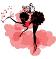fairy silhouette among clouds vector image