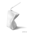 milk carton on white background vector image vector image