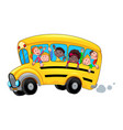 School bus with happy children cartoon Royalty Free Vector