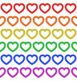 colorful rainbow heart seamless repetitive pattern vector image vector image