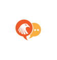 eagle head inside a chat ion for logo design vector image