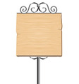 wooden sign for advertising with metal elements vector image vector image