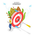 business strategy isometric flat conceptual vector image vector image