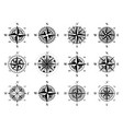 compass old icons vintage nautical wind roses vector image