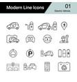 electric car icon set 1 hybrid vehicle symbol vector image