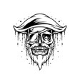 pirate skull mascot silhouette vector image vector image