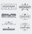 seven restaurant emblems vector image