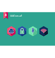 web apps geometric flat icons set vector image vector image