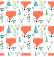 cute fox print design design vector image vector image