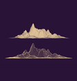 abstract wireframe mesh mountains front view vector image