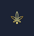 cannabis leaf oil gold logo vector image