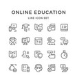 set line icons of online education vector image
