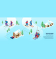 isometric ski resort infographics vector image vector image