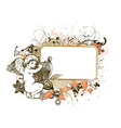 angel with floral frame vector image vector image