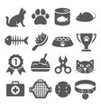 cat icons set on white background vector image vector image