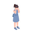 isometric crying girl composition vector image