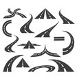 road icons highways and roads signs vector image