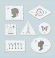 vintage postage stamps different shapes set vector image