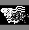 white silhouette of american eagle against usa vector image
