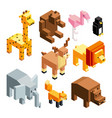 3d toy animals isometric pictures isolate vector image vector image