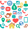 colorful hand drawn finance network icon set vector image