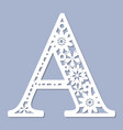 laser cutting pattern letter vector image vector image