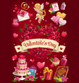 valentines day gifts cupid flowers and balloon vector image vector image