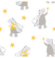 beautiful kids seamless pattern with hand vector image