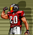 american football player with motorcycle helmet vector image