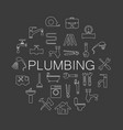 plumbing objects and tools icons vector image
