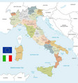 colorful map italy vector image vector image