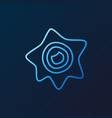 virus or bacteria blue line icon on dark vector image