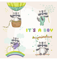baby shower card - with racoon vector image