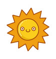 kawaii sun emoticon cartoon vector image