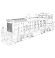locomotive wire-frame vector image vector image