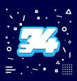 number 74 3d speed modern icon vector image vector image
